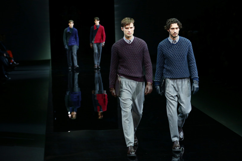 Представяне на колекцията на Giorgio Armani за сезон есен/зима 2014-2015 по време на Седмицата на мъжката мода в Милано