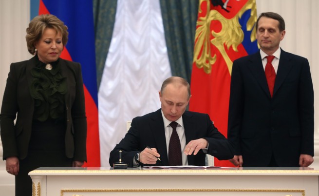 Владимир Путин подписа договора за присъединяване на Крим в РФ