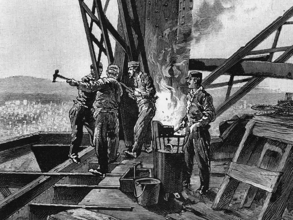 Работници по време на строежа - 22 декември 1888 г.