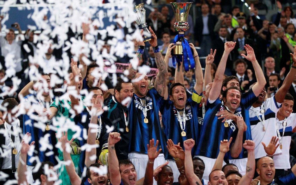 СНИМКИ И ВИДЕО: Интер триумфира с Купата на Италия на розовия Олимпико