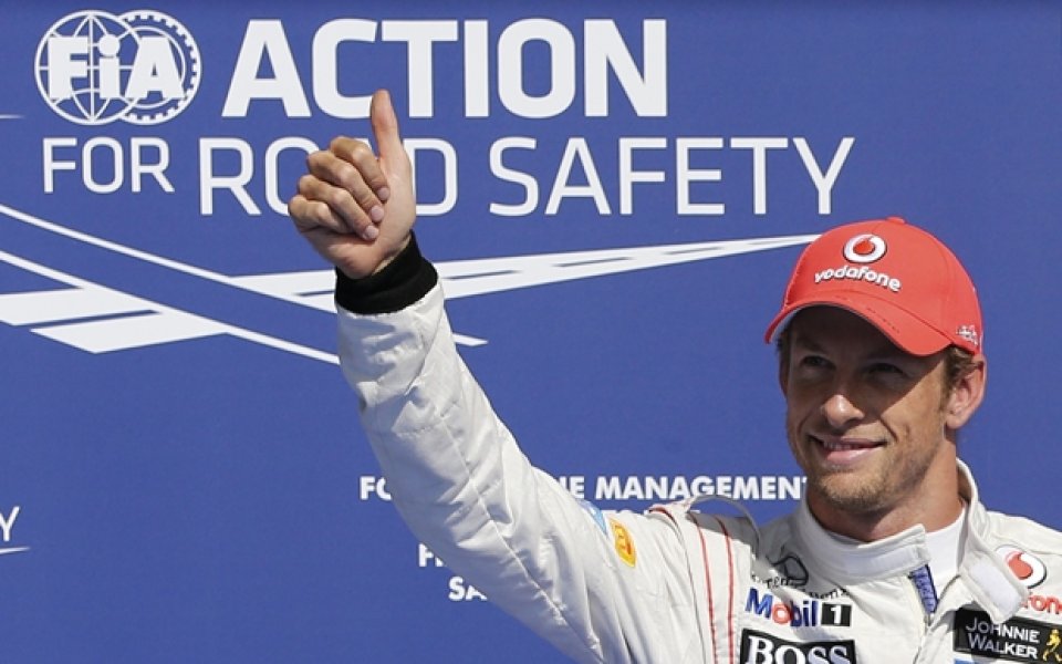 Дженсън Бътън спечели битката за Гран При на Белгия