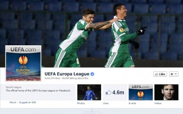 Лудогорец грейна в официалната страница на Лига Европа във Facebook