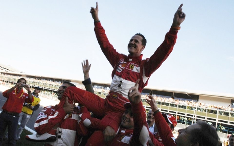 Ферари почете първата победа на Шумахер за отбора