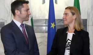 Министърът на външните работи Кристиан Вигенин с италианската си колега Федерика
Могерини