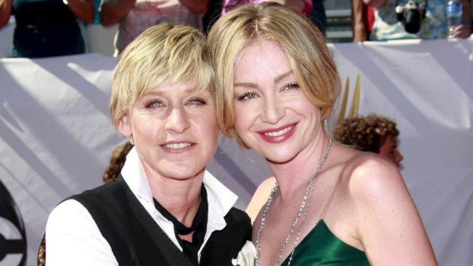Елън и съпругата й Порша де Роси по време на наградите Еми през юни 2008-а в Лос Анджелис