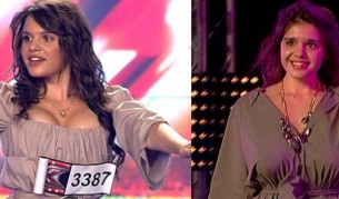 Катерина Евтимова - колаж от „Преди” (2011 г.) и „Сега” (2014 г.)