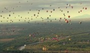 Стотици балони в небето над Албакърки, Ню Мексико