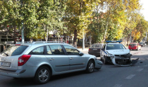 Полицейската кола, участвала в преследването