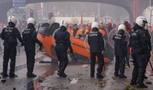 Сблъсъци в Брюксел по време на национален протест