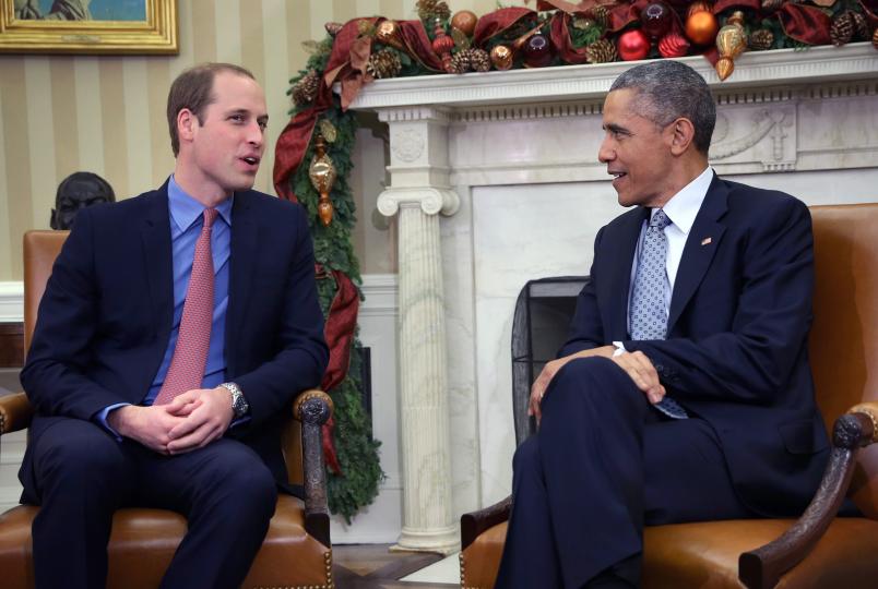 Уилям имаше и сериозна политическа програма, която включваше среща с президента на САЩ Барак Обама