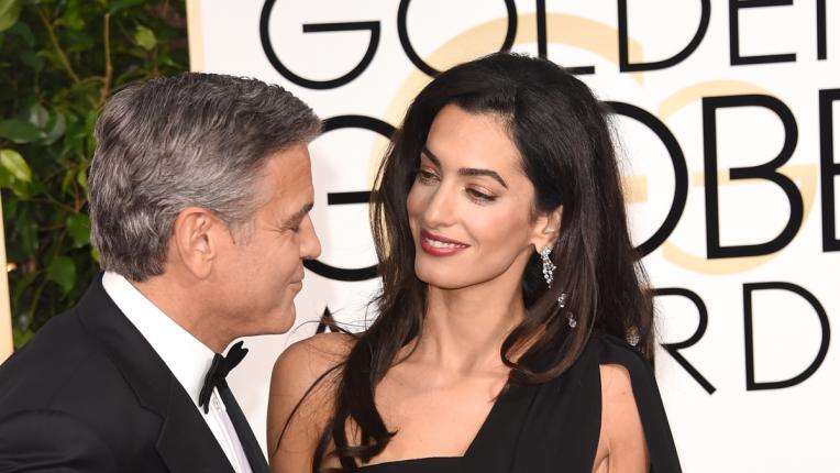  Господин и госпожа Клуни на премиите „ Златен глобус “ 