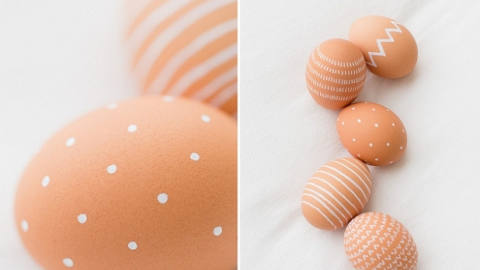 Как да украсите яйца само с бял маркер