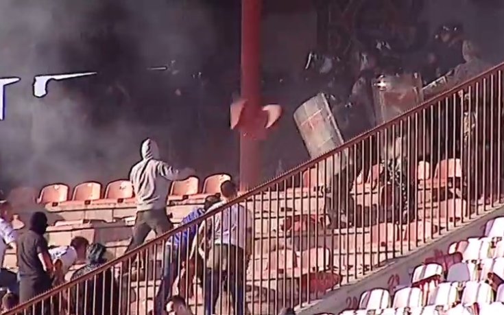 ВИДЕО: Зверски сблъсъци преди Звезда – Партизан