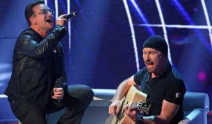 Боно заедно с Дейвид Еванс