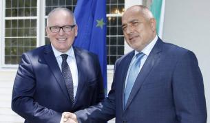 Първият зам.-председател на ЕК Франс Тимерманс и премиерът Бойко Борисов