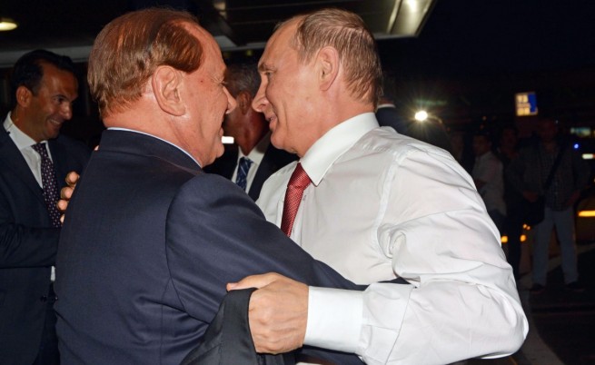 Владимир Путин и Силвио Берлускони