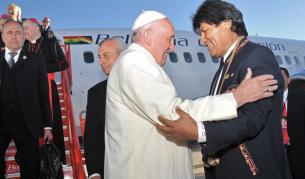 Папа Франицск и президентът на Боливия Ево Моралес