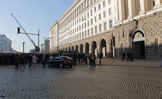 Полицаите в София пред Министерски съвет