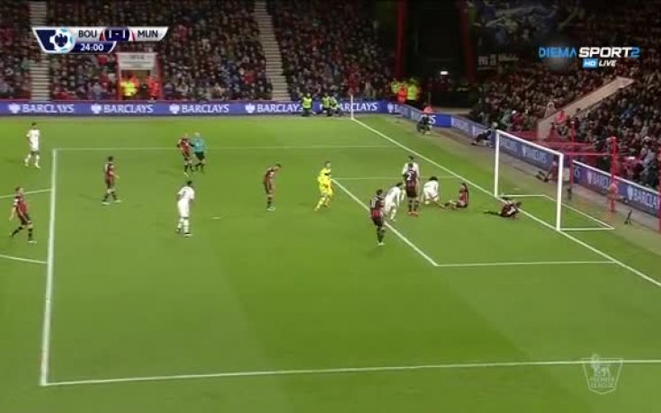 Борнемут - Манчестър Юнайтед 1:1 /първо полувреме/