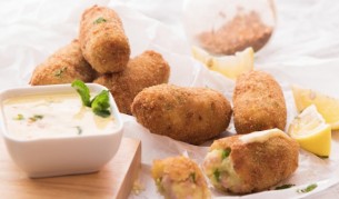 Златисти крокети с шунка и айоли (видео)