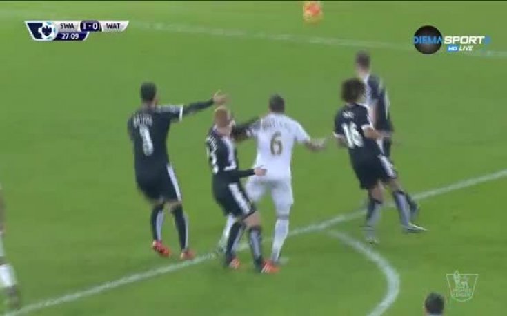 Суонси Сити - Уотфорд 1:0 /първо полувреме/