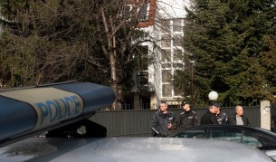 Полиция пред посолството на Палестина в София