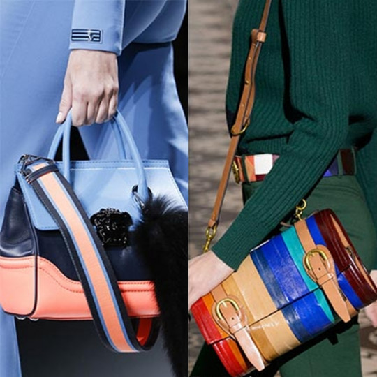 Многоцветна: освен дрехите и обувките, чантите също се радват на многоцветие. Моделите от няколко ярки цвята са топ тренд.