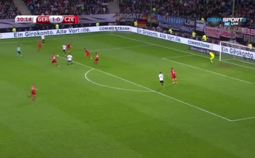 Германия - Чехия 1:0 /първо полувреме/
