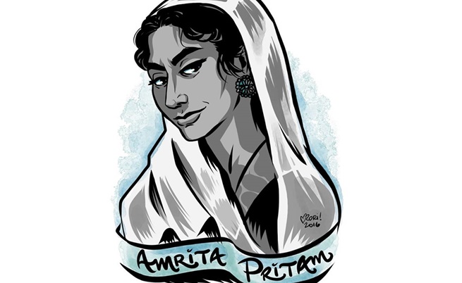 Амрита Притам  индийска писателка и поетеса, творила на панджаби и хинди. Смятана е за първата значима поетеса, романистка и есеистка на панджаби, изиграла водеща роля за развитието на езика през 20 век.