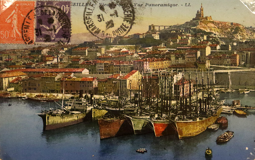 Галерия осма от поредицата картички на проф. Михаил Неделчев е посветена на пристанищата. На снимката: Марсилия, Франция
