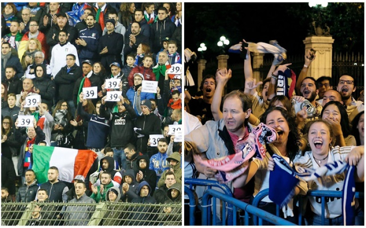 Феновете на Юве и Реал на палатки в Кардиф