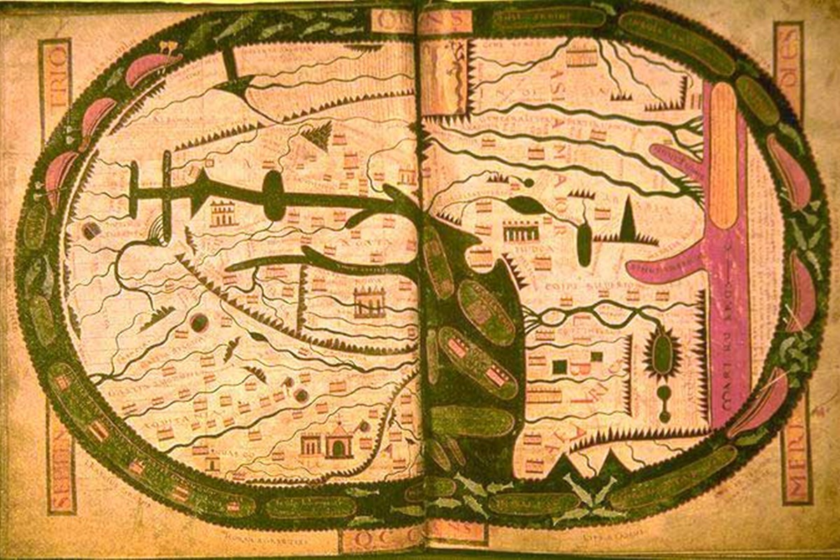 <p>През VIII в. австрийският монах Беатус от Лиебана представя и своето виждане за света. Неговата карта е кръстена &bdquo;Християнска карта&ldquo; и е от типа &bdquo;Т и О&ldquo;.</p>