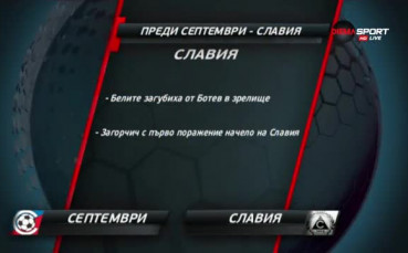 Славия гони първа победа в първенството срещу новака Септември