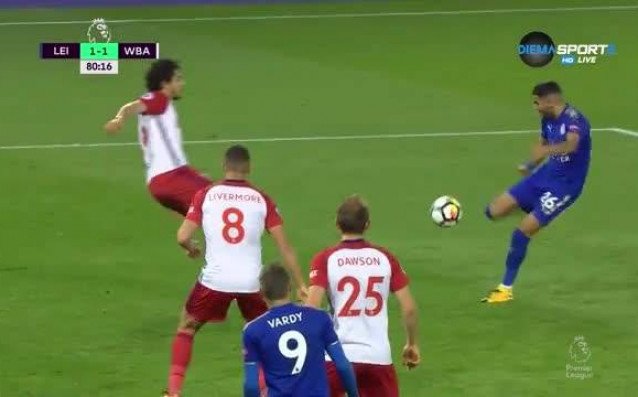 Рияд Марез изравни резултата за Лестър срещу УБА в последен