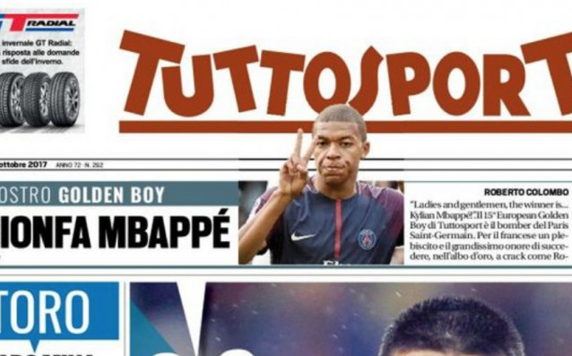 Килиан Мбапе спечели приза Golden Boy на Tuttosport за най добър
