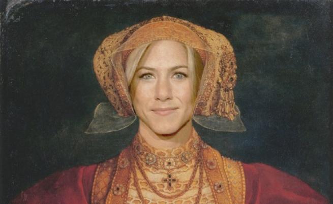  Дженифър Анистън като една от съпругите на Хенри VIII 