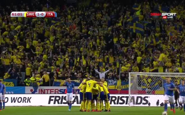 Отборът на Швеция ознаменува огромните си усилия в първия плейофен