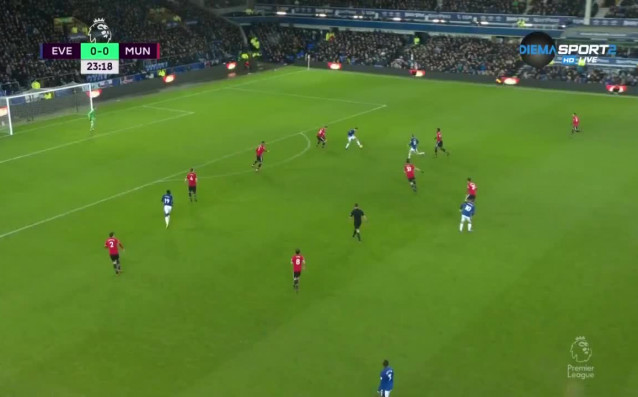 Евертън – Манчестър Юнайтед 0 0 първо полувреме 22 и