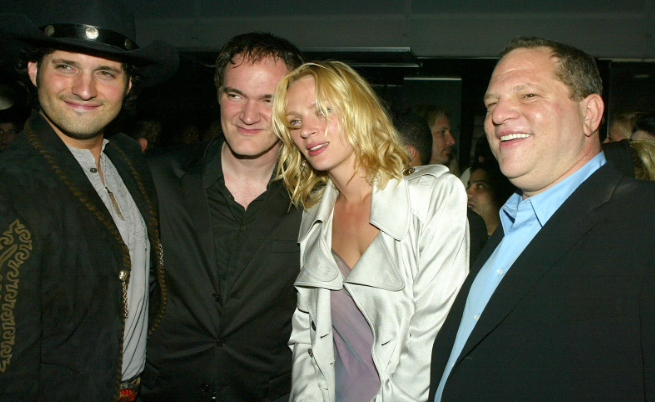 Обща снимка след премиерата на "Убий Бил" през април 2004 г.