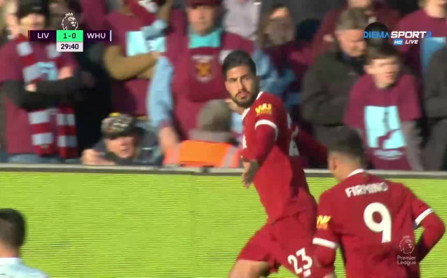 Полузащитникът Емре Джан откри резултата за Ливърпул при домакинството срещу