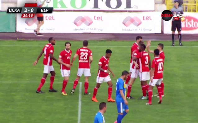 ЦСКА наниза второ попадение във вратата на Верея в мача