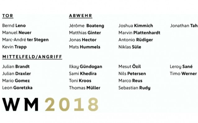 Селекционерът на Германия Йоахим Льов обяви своя разширен състав за