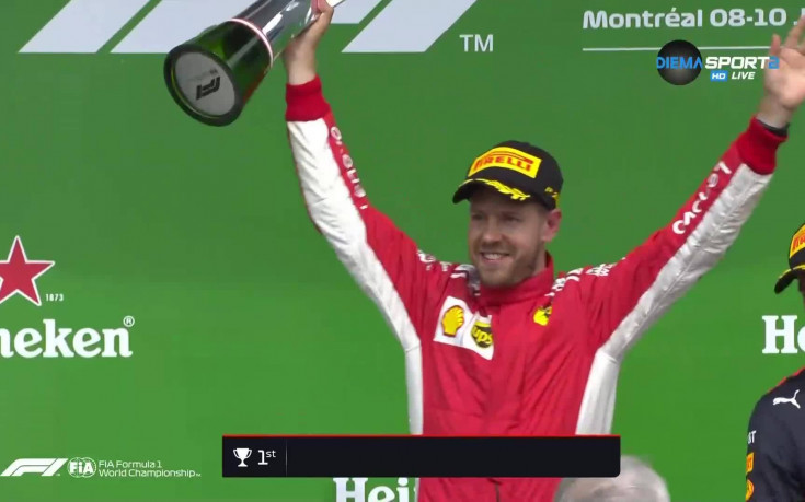 Шампанско за победа №50 в кариерата на Фетел