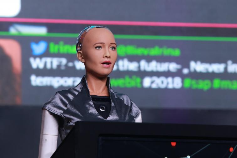  Роботът София - първият в света с поданство, откри през днешния ден Webit.Festival Europe 