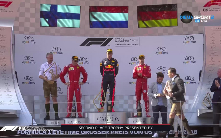 Награждаване след ГП на Австрия във Формула 1
