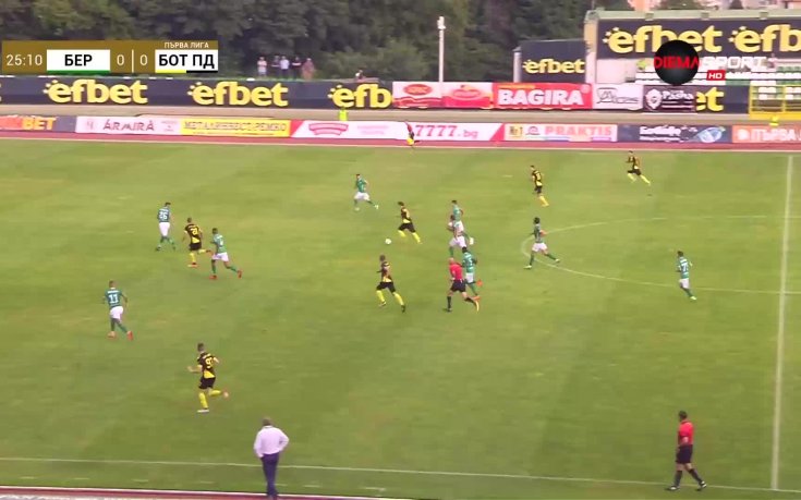 Берое - Ботев Пд 0:0 /първо полувреме/
