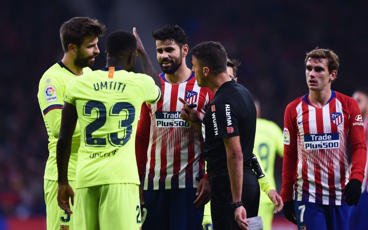 Диего Коста и Гризман се скараха по време на дербито срещу Барселона