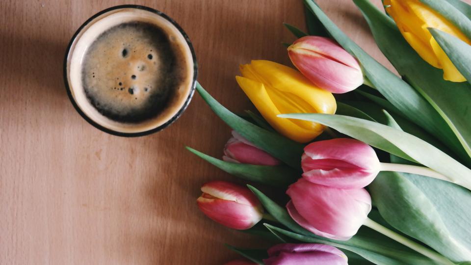 кафе цветя