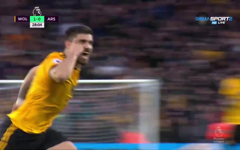 Уулвърхемптън откри резултата в двубоя срещу Арсенал с попадение в