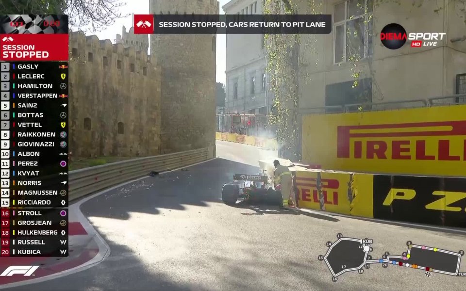 Пилотът на Уилямс Роберт Кубица катастрофира тежко в самия край